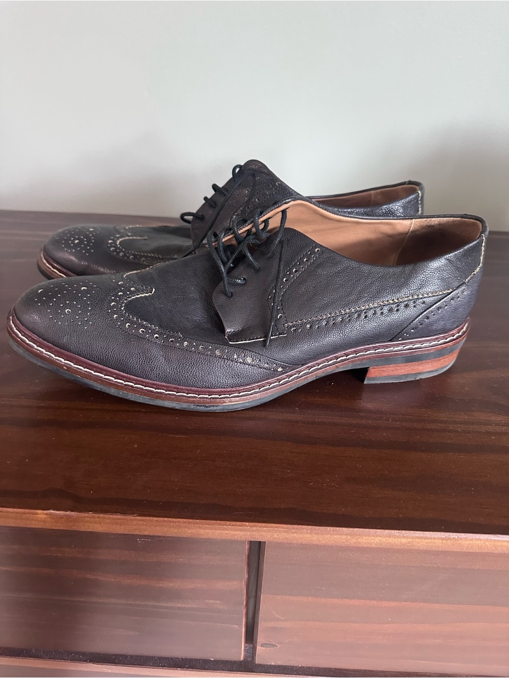 COLE HAAN Men's Warren Welt Wing Ox Black Dress Shoes Sz 10.5